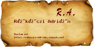 Rákóczi Adrián névjegykártya