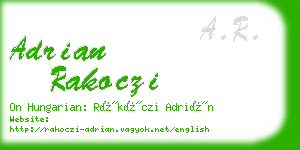 adrian rakoczi business card